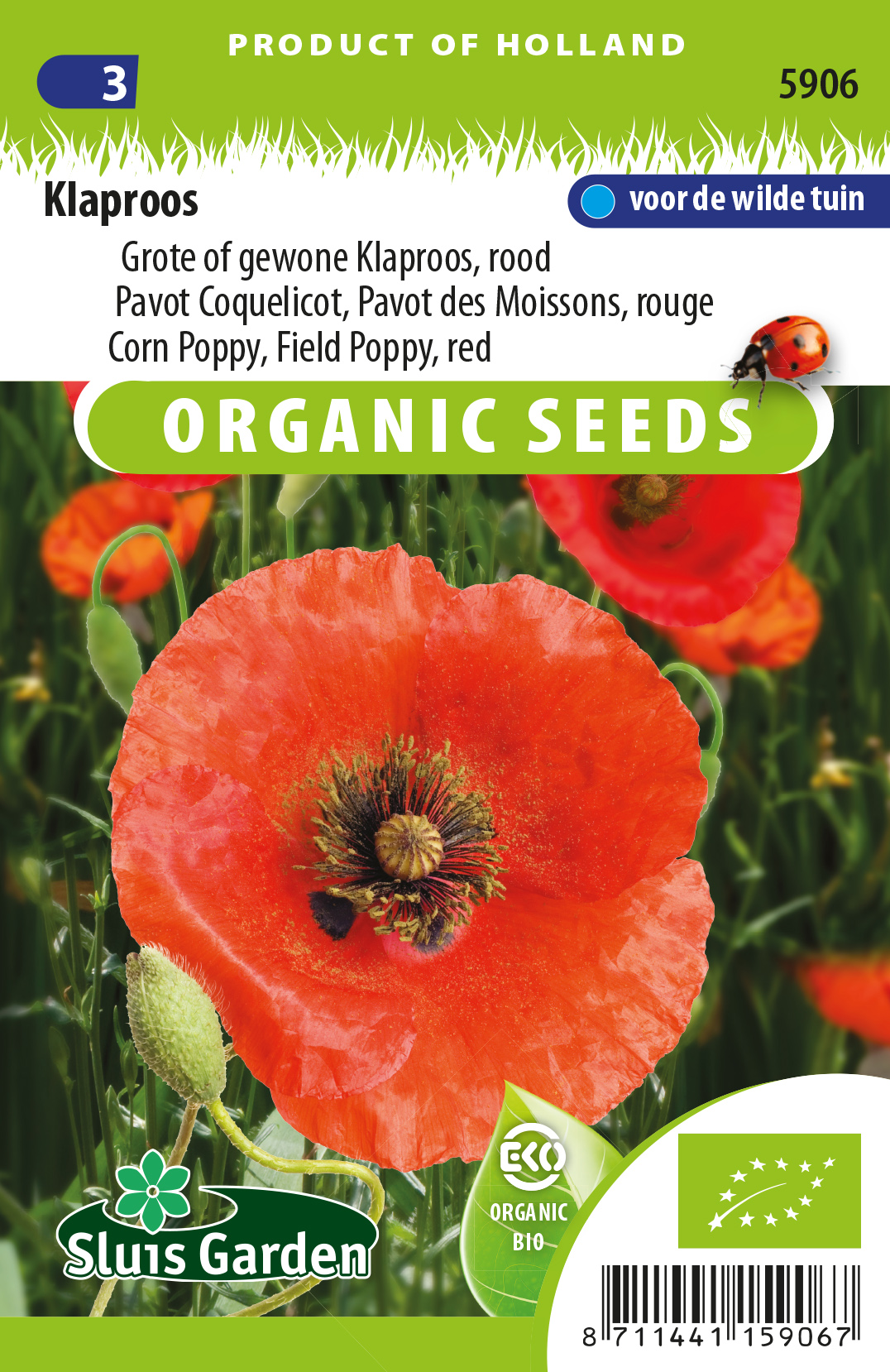 Papaver Red Corn Poppy (Klaproos) BIO