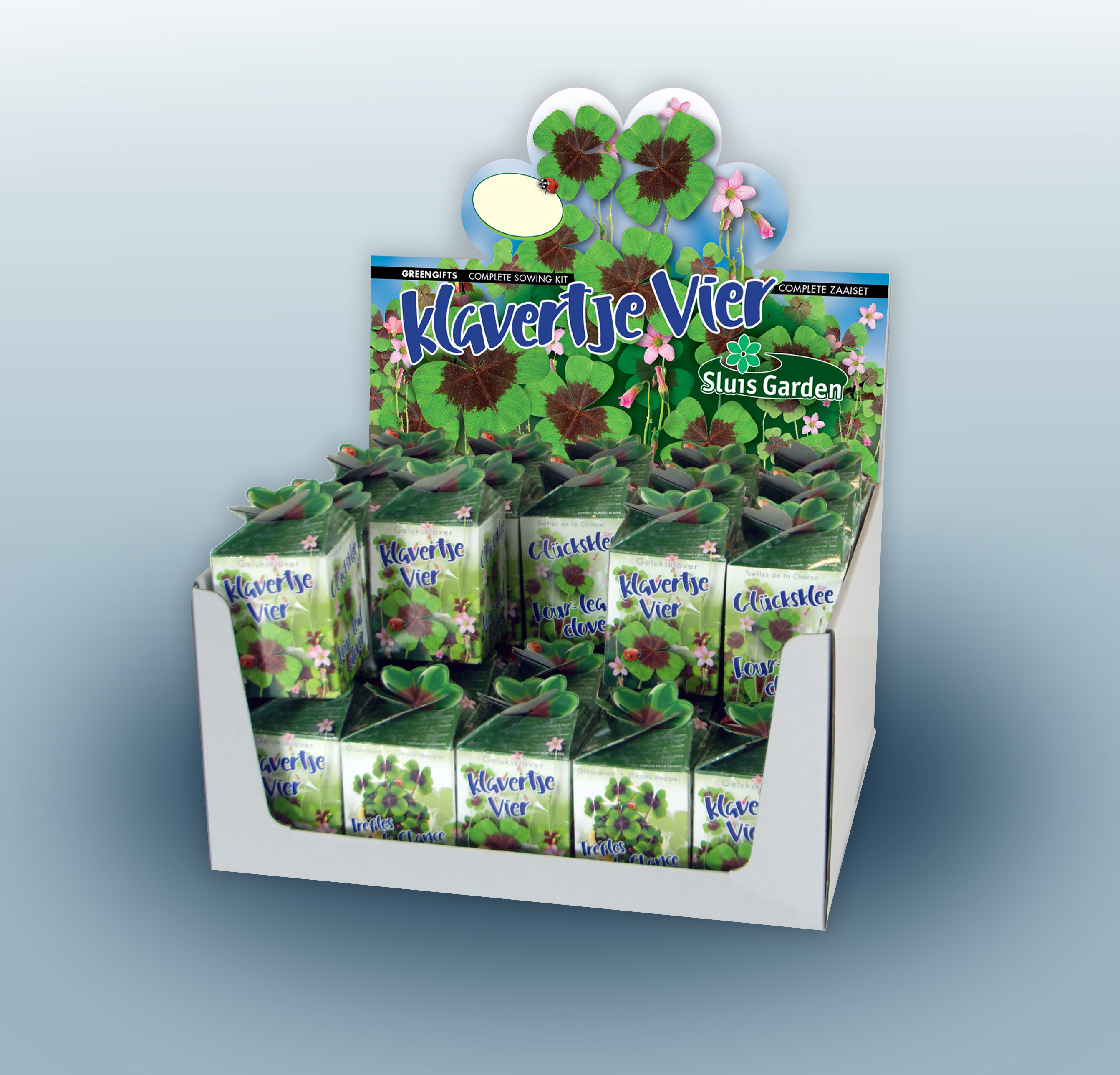 Showdoos Greengifts KLAVERTJE VIER 40 stuks